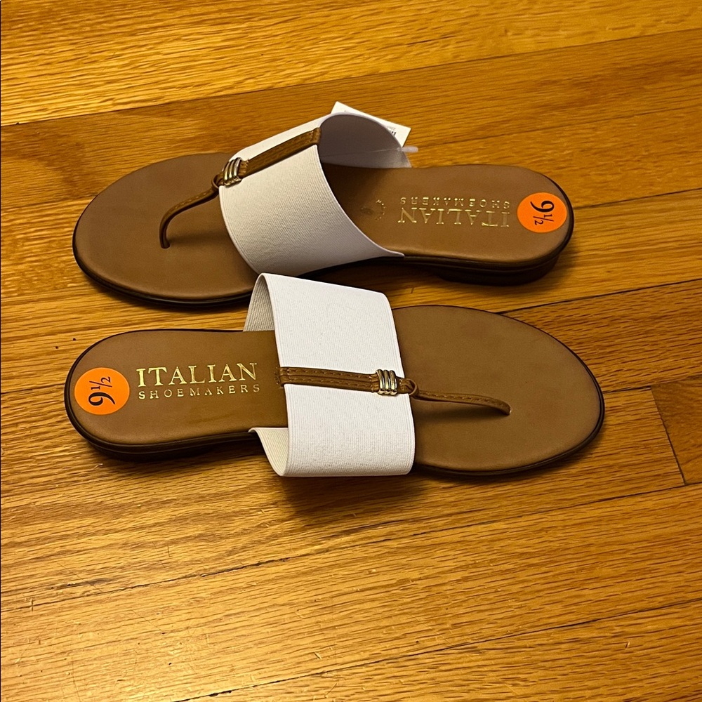 Italian Shoemakers White and Brown Sandals size 9.5